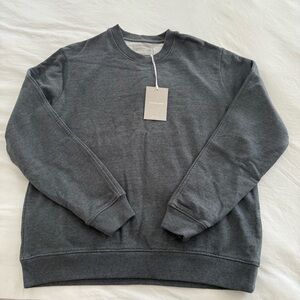 Everlane The Track Crewneck Sweatshirt Unisex Oversized Organic Cotton Grey